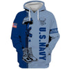 BigProStore US NAVY Military Clothing American Navy Soldier Blue USA Army Hoodie - Sweatshirt - Tshirt - Zip Hoodie Hoodie / L