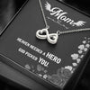 BigProStore Thoughtful Gifts For Mom Heaven Needed A Hero God Picked You Heart-Shaped Infinity Symbol 14k White Gold Finish Jewelry