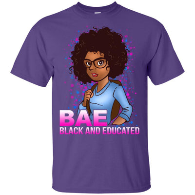 BigProStore Bae Black And Educated Afro Girl Magic T-Shirt For Melanin Women Pride G200 Gildan Ultra Cotton T-Shirt / Purple / S T-shirt