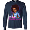 BigProStore Bae Black And Educated Afro Girl Magic T-Shirt For Melanin Women Pride G240 Gildan LS Ultra Cotton T-Shirt / Navy / S T-shirt