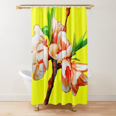 BigProStore Plumeria Bathroom Shower Curtains Beautiful Plumeria Flower Shower Curtain Polyester Waterproof Home Bath Decor 3 Sizes Plumeria Shower Curtain / Small (165x180cm | 65x72in) Plumeria Shower Curtain