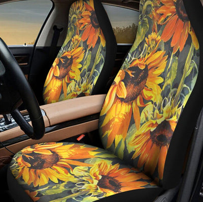 BigProStore Sunflower Car Seat Covers Beautiful Sunflower Vase Cute Seat Covers Universal Fit (Set of 2 Car Seat Covers Car Seat Cover