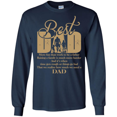 BigProStore Best Dad T-Shirts Special Gift For Daddy Father's Day Men Present Idea G240 Gildan LS Ultra Cotton T-Shirt / Navy / S T-shirt
