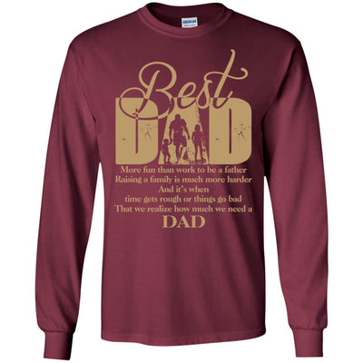 BigProStore Best Dad T-Shirts Special Gift For Daddy Father's Day Men Present Idea G240 Gildan LS Ultra Cotton T-Shirt / Maroon / S T-shirt