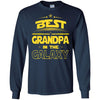 BigProStore Best Grandpa In The Galaxy T-Shirt Father's Day Unique Men Papa Gifts G240 Gildan LS Ultra Cotton T-Shirt / Navy / S T-shirt