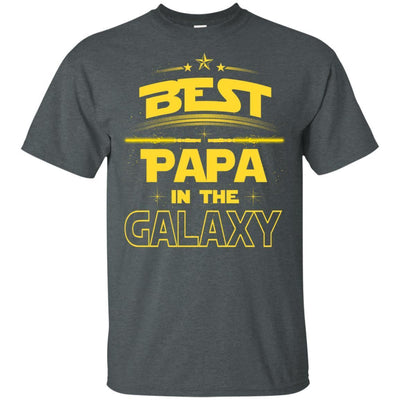 BigProStore Best Papa In The Galaxy T-Shirt Father's Day Unique Men Grandpa Gifts G200 Gildan Ultra Cotton T-Shirt / Dark Heather / S T-shirt
