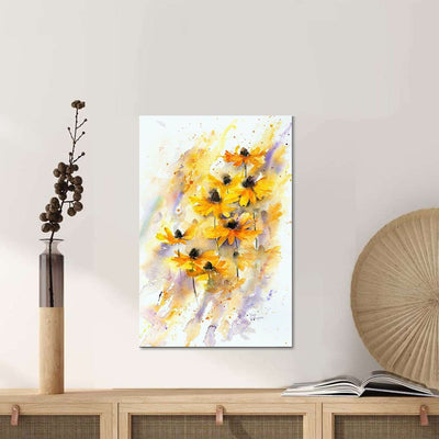 BigProStore Sunflower Canvas Big Yellow Watercolor Flower Home Decor Canvas / 16" x 24" Canvas