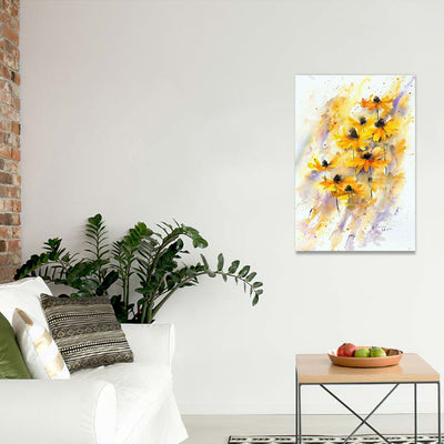 BigProStore Sunflower Canvas Big Yellow Watercolor Flower Home Decor Canvas / 24" x 36" Canvas