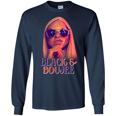 BigProStore Black And Boujee T-Shirt African American Clothing For Pro Afro Girl G240 Gildan LS Ultra Cotton T-Shirt / Navy / S T-shirt
