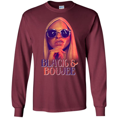 BigProStore Black And Boujee T-Shirt African American Clothing For Pro Afro Girl G240 Gildan LS Ultra Cotton T-Shirt / Maroon / S T-shirt