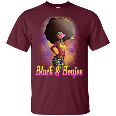 BigProStore Black And Boujee T-Shirt African Clothing For Melanin Poppin Afro Girl G200 Gildan Ultra Cotton T-Shirt / Maroon / S T-shirt