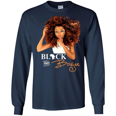 BigProStore Black And Boujee T-Shirt African Clothing For Pro Black Melanin Women G240 Gildan LS Ultra Cotton T-Shirt / Navy / S T-shirt