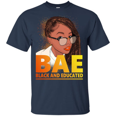 BigProStore Black And Educated Bae African Amercican Women T-Shirt For Afro Girl G200 Gildan Ultra Cotton T-Shirt / Navy / S T-shirt