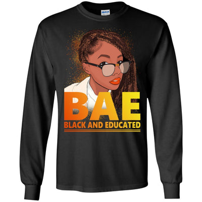 BigProStore Black And Educated Bae African Amercican Women T-Shirt For Afro Girl G240 Gildan LS Ultra Cotton T-Shirt / Black / S T-shirt