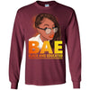 BigProStore Black And Educated Bae African Amercican Women T-Shirt For Afro Girl G240 Gildan LS Ultra Cotton T-Shirt / Maroon / S T-shirt