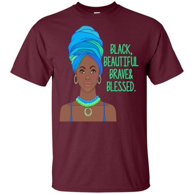 BigProStore Black Beautiful Brave And Blessed T-Shirt For African American Women G200 Gildan Ultra Cotton T-Shirt / Maroon / S T-shirt