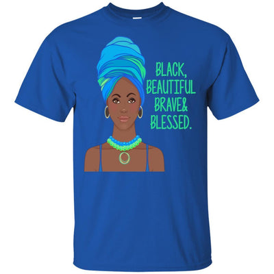 BigProStore Black Beautiful Brave And Blessed T-Shirt For African American Women G200 Gildan Ultra Cotton T-Shirt / Royal / S T-shirt
