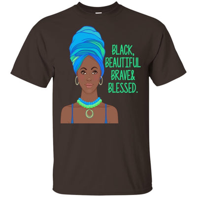 BigProStore Black Beautiful Brave And Blessed T-Shirt For African American Women G200 Gildan Ultra Cotton T-Shirt / Dark Chocolate / S T-shirt