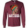 BigProStore Black Beautiful Brave And Blessed T-Shirt For Afro Girl Melanin Women G240 Gildan LS Ultra Cotton T-Shirt / Maroon / S T-shirt