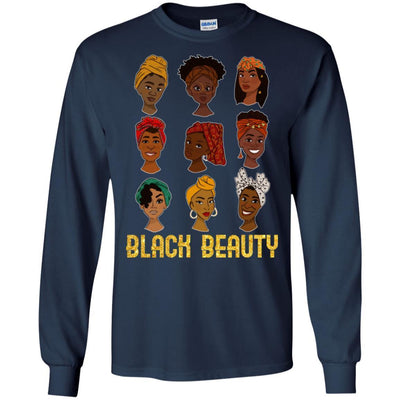 BigProStore Black Beauty African Clothing T-Shirt For Melanin Women Afro Girl Tee G240 Gildan LS Ultra Cotton T-Shirt / Navy / S T-shirt