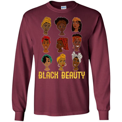 BigProStore Black Beauty African Clothing T-Shirt For Melanin Women Afro Girl Tee G240 Gildan LS Ultra Cotton T-Shirt / Maroon / S T-shirt