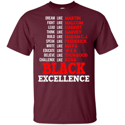 BigProStore Black Excellence African American T-Shirt For Melanin Women Afro Girl G200 Gildan Ultra Cotton T-Shirt / Maroon / S T-shirt