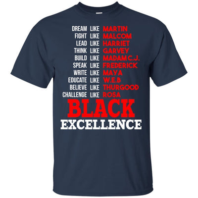 BigProStore Black Excellence African American T-Shirt For Melanin Women Afro Girl G200 Gildan Ultra Cotton T-Shirt / Navy / S T-shirt