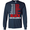 BigProStore Black Excellence African American T-Shirt For Melanin Women Afro Girl G240 Gildan LS Ultra Cotton T-Shirt / Navy / S T-shirt