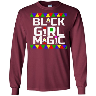 BigProStore Black Girl Magic T-Shirt Melanin Poppin Women African Clothing Design G240 Gildan LS Ultra Cotton T-Shirt / Maroon / S T-shirt