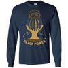 BigProStore Black Power T-Shirt African American Apparel For Melanin Poppin Women G240 Gildan LS Ultra Cotton T-Shirt / Navy / S T-shirt