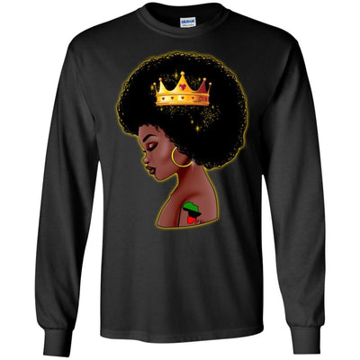 BigProStore Black Queen African American T-Shirt For Melanin Poppin Women Pro Girl G240 Gildan LS Ultra Cotton T-Shirt / Black / S T-shirt