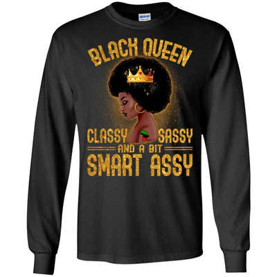 BigProStore Black Queen Classy Sassy And A Bit Smart Assy African American T-Shirt G240 Gildan LS Ultra Cotton T-Shirt / Black / S T-shirt