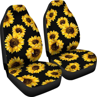 BigProStore Sunflower Car Seat Covers Beautiful Sunflowers Pattern Print Universal Car Seat Covers Protector Set Of 2 Universal Fit (Set of 2 Car Seat Covers) Car Seat Covers