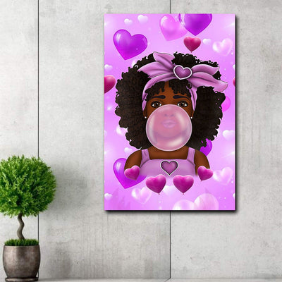 BigProStore African American Canvas Art Black Girl Princess Illutration Black African Home Decoration Canvas