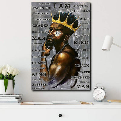 BigProStore African American Canvass And Prints Black Man I Am The King African Home Decor Canvas / 8" x 12" Canvas