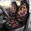 BigProStore Colorful Hippie Car Seat Covers with Peace Sign Patterns Universal Seat Covers Set Of 2 Car Seat Protectors Car Seat Covers