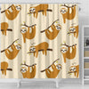 BigProStore Sloth Bathroom Decor Cartoon Sloth Seamless Small Bathroom Decor Ideas Sloth Presents Sloth Shower Curtain / Small (165x180cm | 65x72in) Sloth Shower Curtain