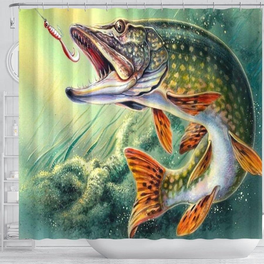 Fishing Shower Curtain, Several Fish Hook Equipment Objects Trolling  Angling Netting Gathering Activity, Fabric Bathroom Set with Hooks, 69W X  84L Inches Extra Long, Multicolor, by Ambesonne 
