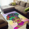 Colorful Background with Bubbles Beautiful African Woman Rug Gifts 4