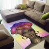 Colorful Background with Bubbles Beautiful African Woman Rug Gifts 1