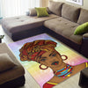 Colorful Background with Bubbles Beautiful African Woman Rug Gifts 5