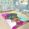 Colors and Bubbles Background Beautiful African Woman Rug Gifts 4