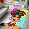 Colors and Bubbles Background Beautiful African Woman Rug Gifts 3
