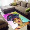 Colors and Bubbles Background Beautiful African Woman Rug Gifts 2