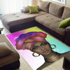 Colors and Bubbles Background Beautiful African Woman Rug Gifts 1