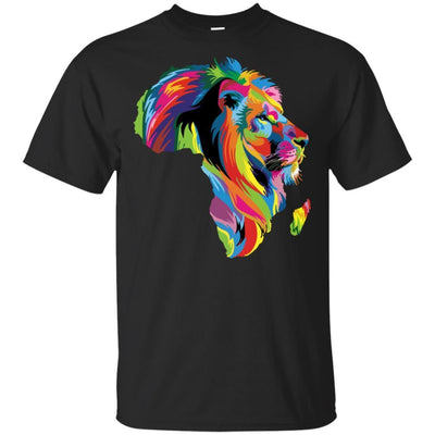 BigProStore Colorful Lion T-Shirt African American Clothing For Melanin King Queen G200 Gildan Ultra Cotton T-Shirt / Black / S T-shirt