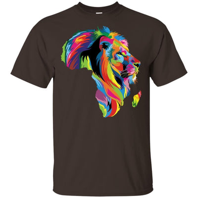 BigProStore Colorful Lion T-Shirt African American Clothing For Melanin King Queen G200 Gildan Ultra Cotton T-Shirt / Dark Chocolate / S T-shirt