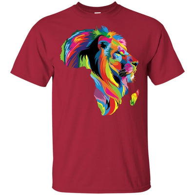 BigProStore Colorful Lion T-Shirt African American Clothing For Melanin King Queen G200 Gildan Ultra Cotton T-Shirt / Cardinal / S T-shirt