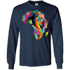 BigProStore Colorful Lion T-Shirt African American Clothing For Melanin King Queen G240 Gildan LS Ultra Cotton T-Shirt / Navy / S T-shirt