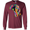 BigProStore Colorful Lion T-Shirt African American Clothing For Melanin King Queen G240 Gildan LS Ultra Cotton T-Shirt / Maroon / S T-shirt